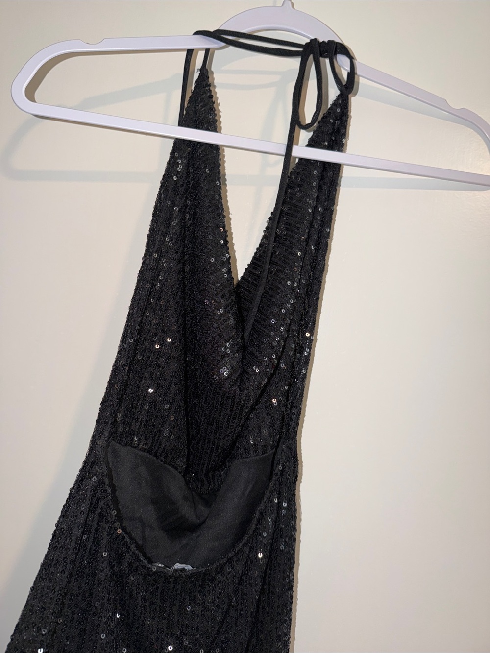 Fashion Nova Black Sequin Halter Mini Dress - Picture 6 of 7